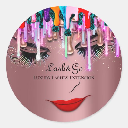 Sticker Rond Parties scintillant Rose de disques de maquillage (Devant)
