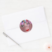 Sticker Rond Parties scintillant Rose de disques de maquillage (Enveloppe)