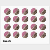 Sticker Rond Parties scintillant rose Empreinte de léopard chic (Feuille)