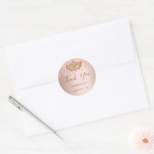 Sticker Rond Parties scintillant rose  en or doux 16 mascarade  (Enveloppe)