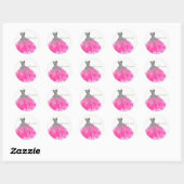 Sticker Rond Parties scintillant rose et argent Glam Fête des m (Feuille)