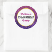 Sticker Rond Parties scintillant rose et violet Étincelle Pierr (Sac)