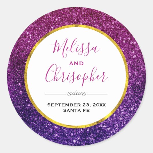 Sticker Rond Parties scintillant rose et violet  Gemstones Mari (Devant)