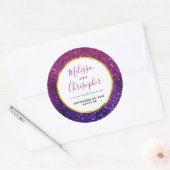 Sticker Rond Parties scintillant rose et violet  Gemstones Mari (Enveloppe)