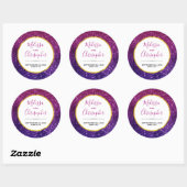 Sticker Rond Parties scintillant rose et violet  Gemstones Mari (Feuille)