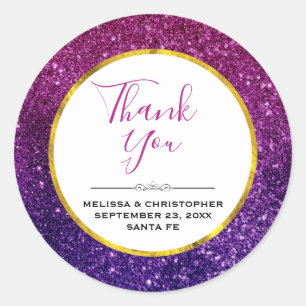 Sticker Rond Parties scintillant rose et violet  Gemstones Mari