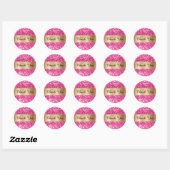 Sticker Rond Parties scintillant rose étincelante brillant  dor (Feuille)