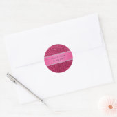 Sticker Rond Parties scintillant rose faveurs de mariage (Enveloppe)
