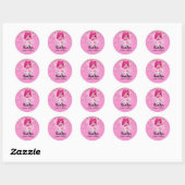 Sticker Rond Parties scintillant rose fée fille rose rose rose (Feuille)