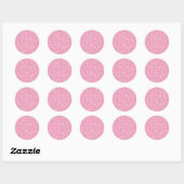 Sticker Rond Parties scintillant rose fille imprimée (Feuille)