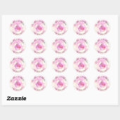 Sticker Rond Parties scintillant rose gâteaux & sucreries Cupca (Feuille)