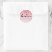 Sticker Rond Parties scintillant rose Glam Merci anniversaire (Sac)