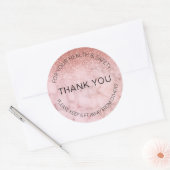 Sticker Rond Parties scintillant Rose Gold Marbre Salon de beau (Enveloppe)