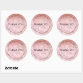 Sticker Rond Parties scintillant Rose Gold Marbre Salon de beau (Feuille)