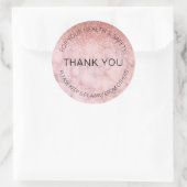 Sticker Rond Parties scintillant Rose Gold Marbre Salon de beau (Sac)