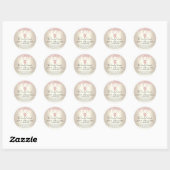 Sticker Rond Parties scintillant rose goutte de fraise Confecti (Feuille)