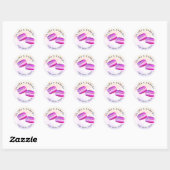 Sticker Rond Parties scintillant rose Macarons Gâteaux & Sucres (Feuille)