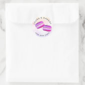 Sticker Rond Parties scintillant rose Macarons Gâteaux & Sucres (Sac)