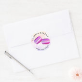 Sticker Rond Parties scintillant rose Macarons Gâteaux & Sucres (Enveloppe)