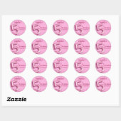 Sticker Rond Parties scintillant rose mignon ballon no.5 girly  (Feuille)