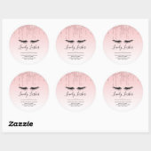 Sticker Rond Parties scintillant rose moderne Drives & Eyelashe (Feuille)