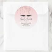 Sticker Rond Parties scintillant rose moderne Drives & Eyelashe (Sac)