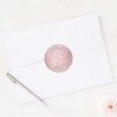 Sticker Rond Parties scintillant rose monogramme gouttes rose p (Enveloppe)