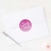 Sticker Rond Parties scintillant rose Ombre 60 et Sassy 60e ann (Enveloppe)