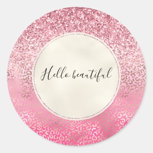 Sticker Rond Parties scintillant rose or brillant Ombre Emprein (Devant)