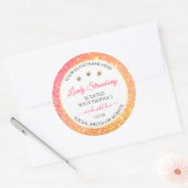 Sticker Rond Parties scintillant rose orange Blanc Produit Étiq (Enveloppe)