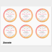 Sticker Rond Parties scintillant rose orange Blanc Produit Étiq (Feuille)