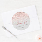 Sticker Rond Parties scintillant rose pâle Monogramme Mariage F (Enveloppe)