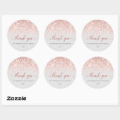Sticker Rond Parties scintillant rose pâle Monogramme Mariage F (Feuille)