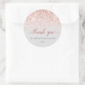 Sticker Rond Parties scintillant rose pâle Monogramme Mariage F (Sac)