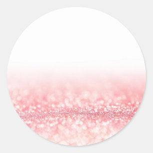 Sticker Rond Parties scintillant rose personnalisée tendance