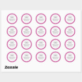 Sticker Rond Parties scintillant rose princesse Anniversaire Fa (Feuille)