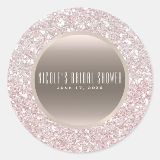 Sticker Rond Parties scintillant rose Rose or Glam Elégant mari (Devant)