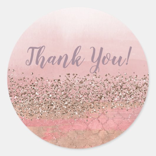 Sticker Rond Parties scintillant rose vierge Marocaine Indian P (Devant)