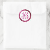 Sticker Rond Parties scintillant rose vif Anniversaire Favorise (Sac)