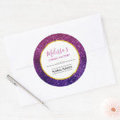 Sticker Rond Parties scintillant rose violet étincelante Gems B (Enveloppe)