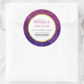 Sticker Rond Parties scintillant rose violet étincelante Gems B (Sac)
