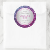 Sticker Rond Parties scintillant rose violet Étoiles étincelles (Sac)