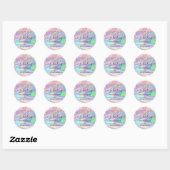 Sticker Rond Parties scintillant roses tendance Faux Holographe (Feuille)