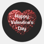 Sticker Rond Parties scintillant rouge étincelle Heureuse Saint (Devant)