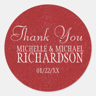 Sticker Rond Parties scintillant rouge Faveur de mariage