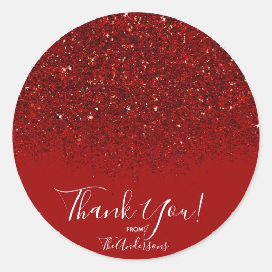 Sticker Rond Parties scintillant Rouge Glam Sparkle Elegant Chi (Devant)