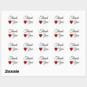 Sticker Rond Parties scintillant rouge Merci du coeur (Feuille)