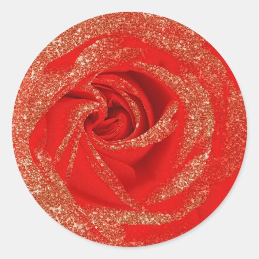 Sticker Rond Parties scintillant rouge or Rose bois blanc Shabb (Devant)