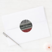 Sticker Rond Parties scintillant rouge Zebra Célébration Sweet  (Enveloppe)