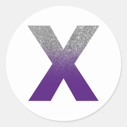 Sticker Rond Parties scintillant royale violet et argent ombre (Devant)